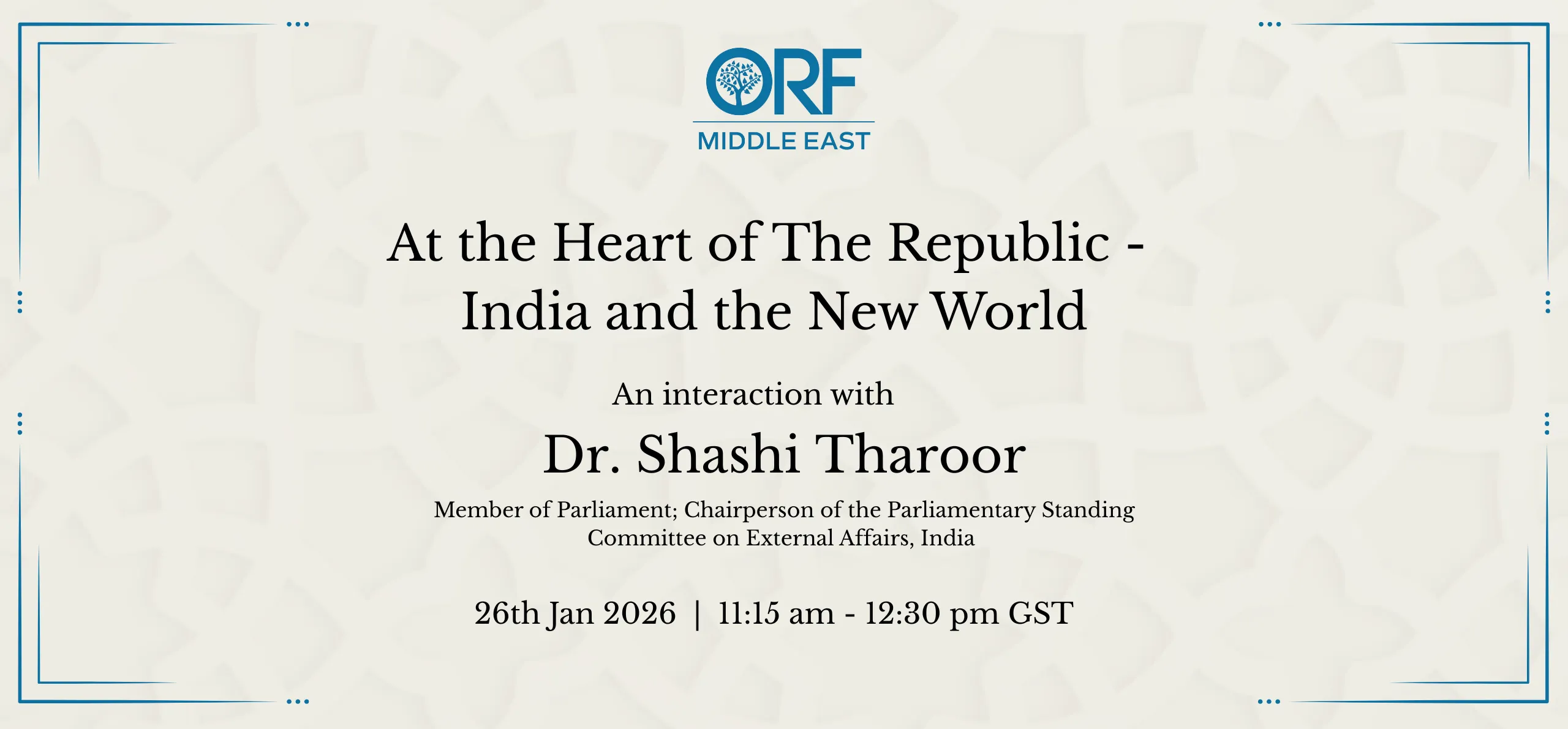 At the Heart of The Republic – India and the New World